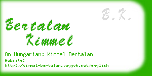 bertalan kimmel business card